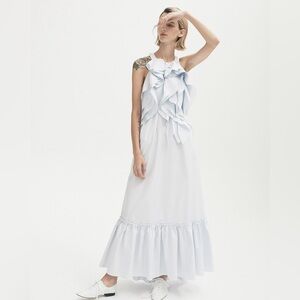 TEIJA Crew Neck Long Dress Size: L